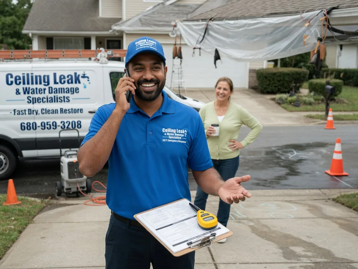 Ceiling Leak Cleanup Wolfe City, TX FAQs